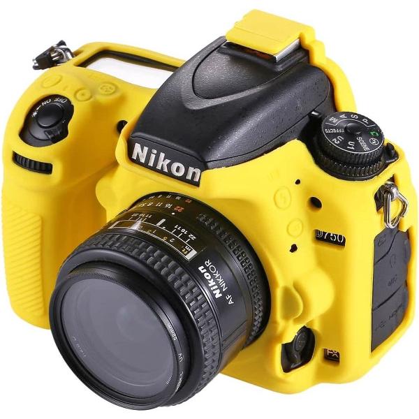 PULUZ zachte siliconen beschermhoes voor Nikon D750 (geel)