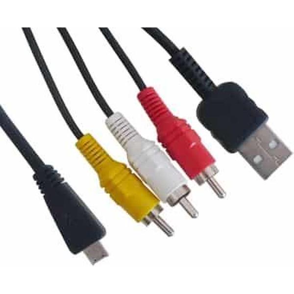 Digitale camera 2 in 1 (USB + AV) Kabel voor SONY MD3 / W390 / T99 / WX5