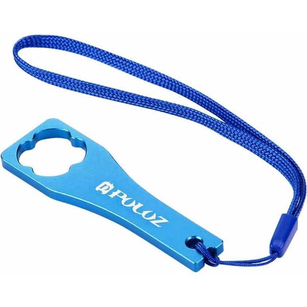 PULUZ CNC Aluminium Draai Schroefdop Wrench Tool voor GoPro NIEUWE HERO / HERO6 / 5/5 Sessie / 4 Sessie / 4/3 + / 3/2/1, Xiaoyi en Andere Actiecamera (Blauw)