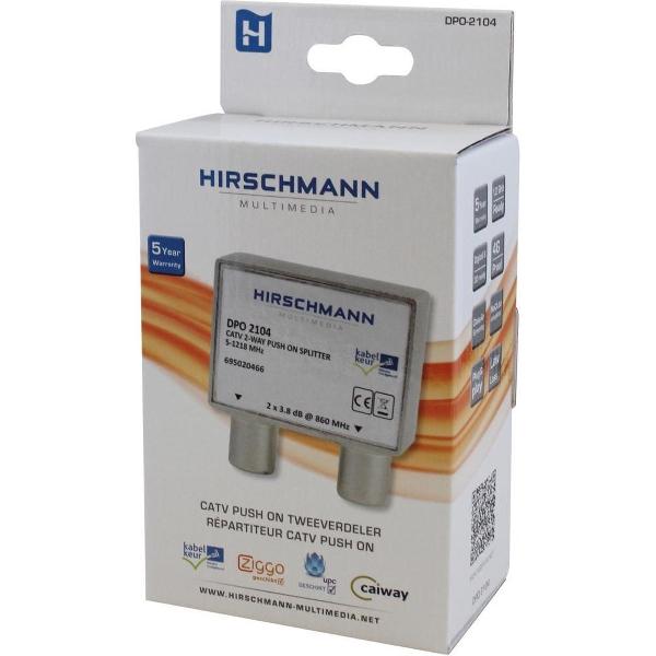 Hirschmann TV splitter DPO2104 met 2 uitgangen - 3,8 dB / 5-1218 MHz