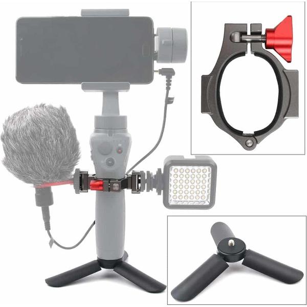 Mini statiefbevestiging + zaklamp verlengingsbeugel voor DJI OSMO Mobile 2