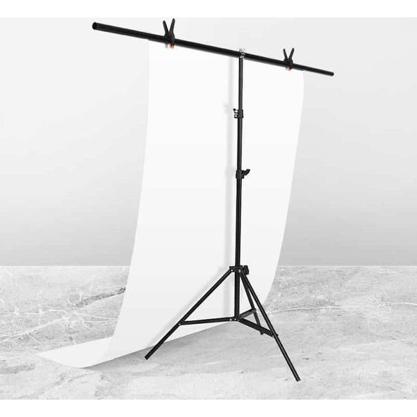150x200 cm T-vorm Fotostudio Achtergrond Ondersteuning Stand Achtergrond Lat Beugel Kit met Clips