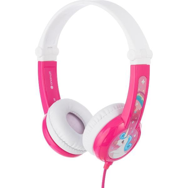 BuddyPhones Connect Headset Hoofdband Roze, Wit