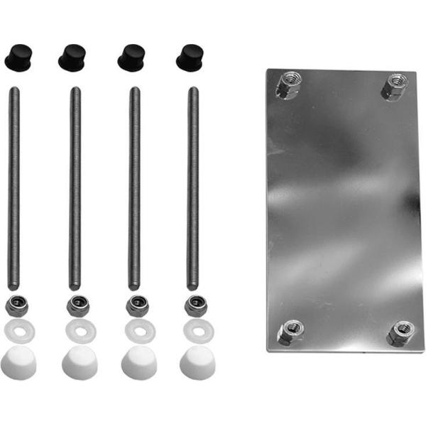 Set door en door bouten voor wandbeugels/armsteunen RVS gepolijst