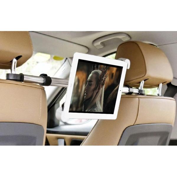 GadgetBay Universele iPad tablethouder voor in de auto hoofdsteunklem - 360 graden draaibaar Aluminium