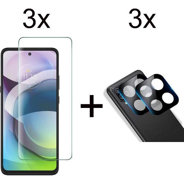 Beschermglas Motorola G 5G screenprotector 3 stuks - Motorola G 5G screen protector camera lens - 3 stuks - Motorola G 5G screenprotector glas