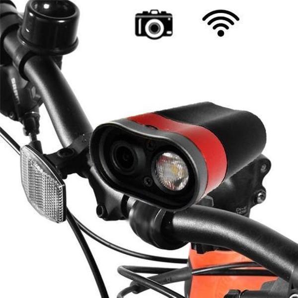 1080P WIFI-camera + voorlicht fietslichtrecorder