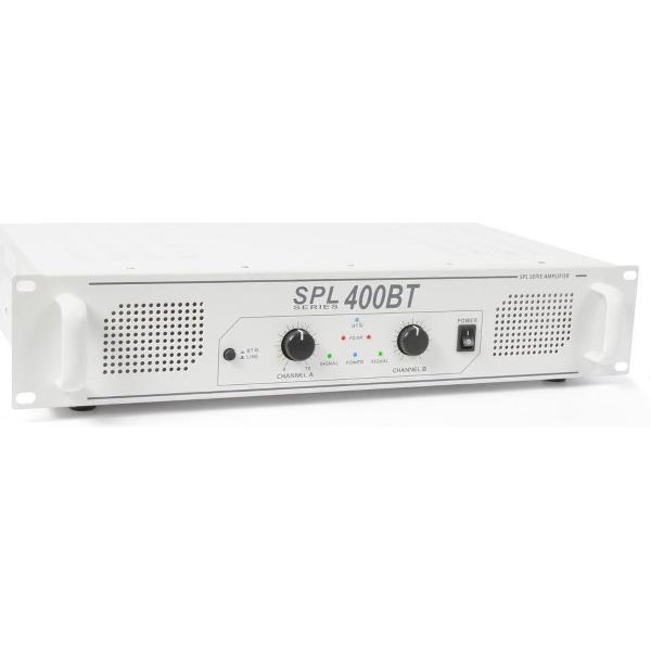 SkyTec SPL400BT 2x 200W versterker met Bluetooth Wit