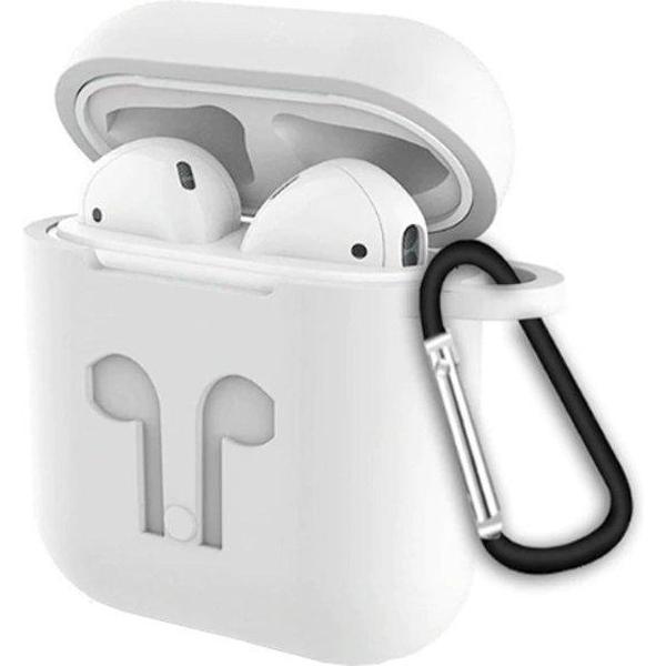 OBS Airpods Hoesje Wit - Siliconen Case Cover voor Apple Airpods - 3 in 1 set!
