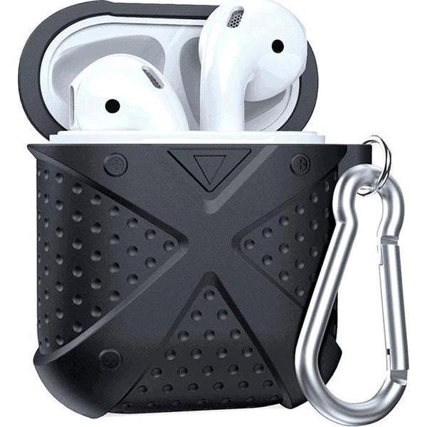 FONU Shock-Proof Armor Case Airpods 1 & 2 Case - Zwart