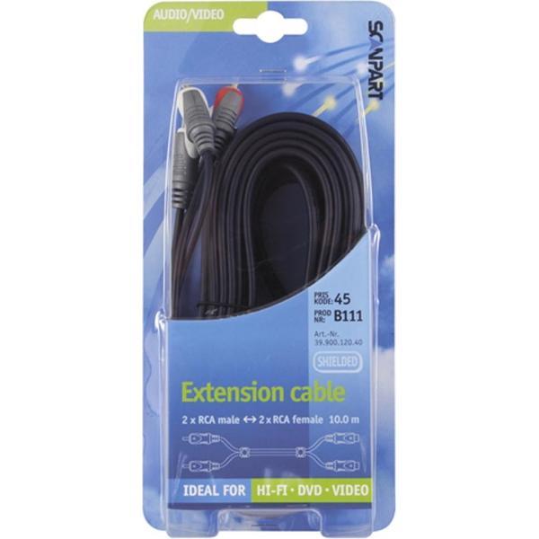 Scanpart Verlengkabel 2tulp(m)-(f) 10.0m