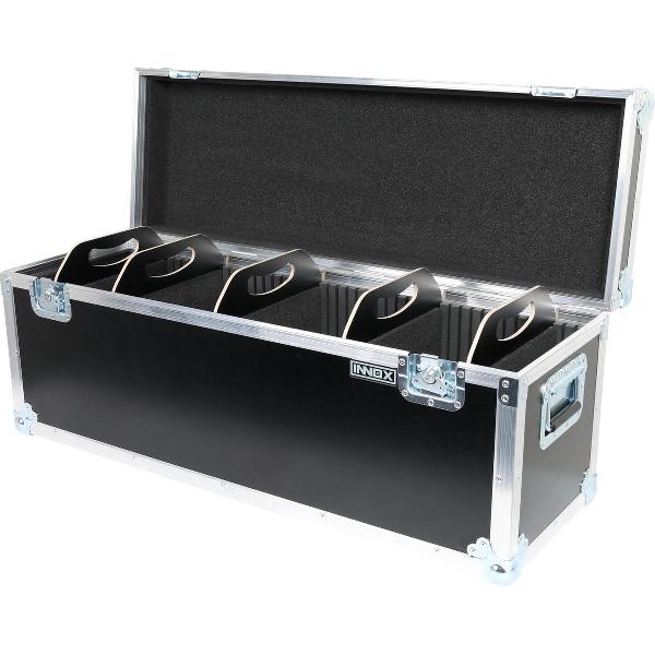 De Innox FCTC098D is een praktische, langwerpige flightcase met aardig wat ruimte. Voorzien van vijf losse schotjes die je zelf naar wens kunt indelen. Binnenafmetingen: 960 x 310 x 367 mm, waarvan 75 mm deksel.
