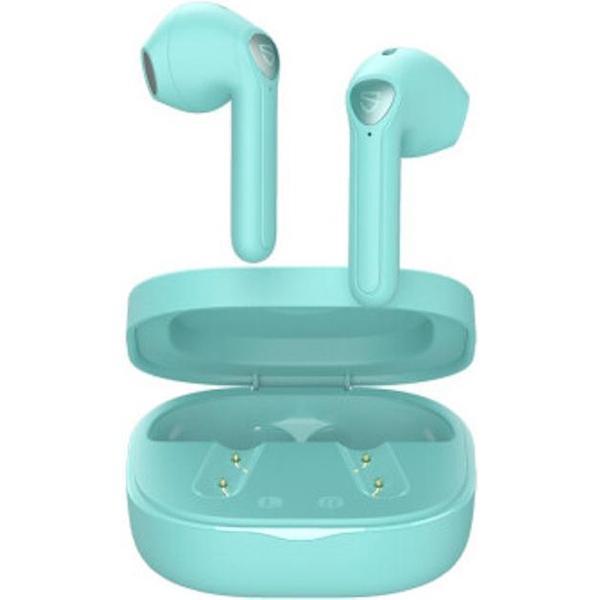 Soundpeats TrueAir2 Bluetooth hoofdtelefoon, draadloze in-ear oortelefoon met 4 mic, Bluetooth 5.2 TrueWireless spiegeling, CVC 8.0-ruisonderdrukking, 25 uur speeltijd met kleine oplaadkoffer, Groen