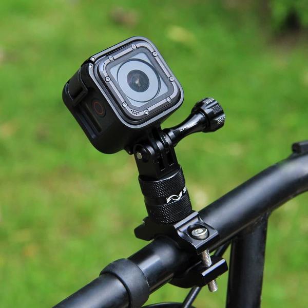 PULUZ 360 graden rotatiefiets aluminium stuuradapterbevestiging met schroef voor GoPro HERO7 / 6/5 sessie / 5/4 sessie / 4/3 + / 3/2/1, andere sportcamera's (zwart)