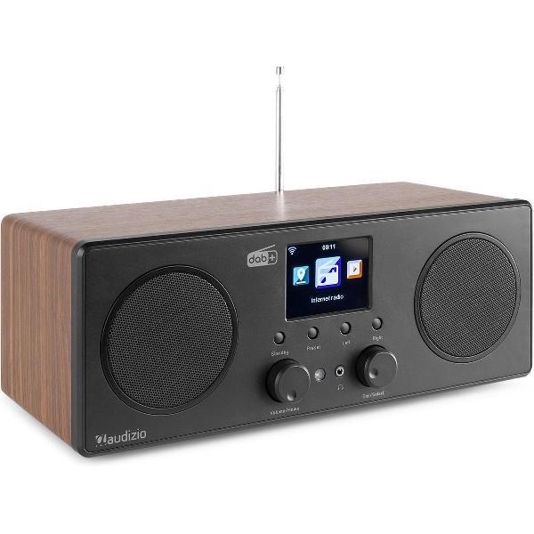 DAB radio met Bluetooth en wifi - Audizio Bari - Internet radio - DAB+ & FM radio - wekkerradio - Hout