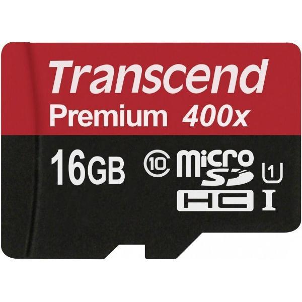 Transcend Premium UHS-I Micro SD kaart 16GB (300x)