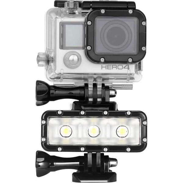 300LM Waterproof Video Light Flashlight met Base Mount & Screw & Dual Batteries voor GoPro NEW HERO / HERO6 / 5/5 Session / 4 Session / 4/3 + / 3/2/1, Xiaoyi en andere actiecamera's