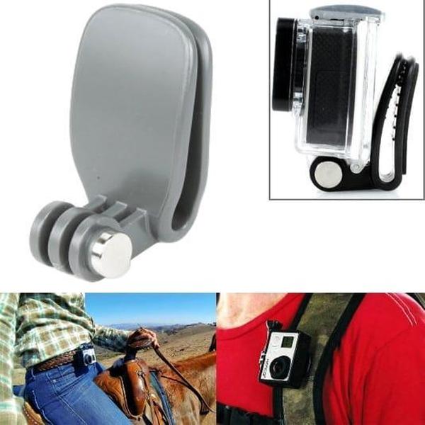 TMC Head Quickclip voor GoPro NEW HERO / HERO6 / 5 Session / 5/4 Session / 4/3 + / 3/2/1, Other Sport Camera's (grijs)