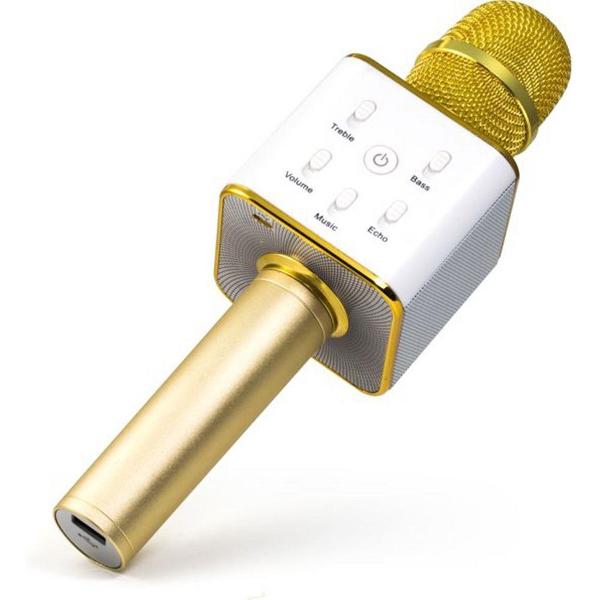 Technaxx BT-X31 Karaoke microfoon en stereo Bluetooth luidspreker Goud, Wit